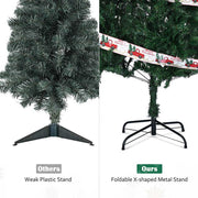 DIY 6 feet Faux Christmas Tree with Ribbon Metal Stand