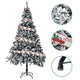 7.5 ft White Christmas Tree with Flocking & Ribbon