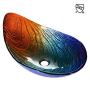 DIY Bathroom Sink Tempered Glass Countertop Vanity Sink Abalone Shell