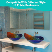 DIY Bathroom Sink Tempered Glass Countertop Vanity Sink Abalone Shell