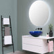 DIY Bathroom Sink Tempered Glass Countertop Vanity Sink Round Blue Green