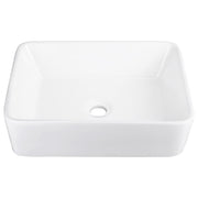 DIY Rectangular Vessel Bathroom Porcelain Sink w/ Drain