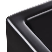 DIY Rectangle Vessel Porcelain Sink Black w/ Overflow Drain