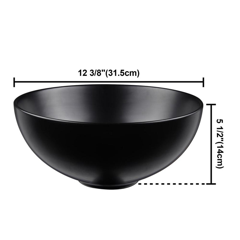 12" Round Black Vessel Sink Pop up Drain