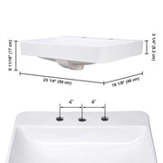 Aquaterior Drop-in Bathroom Porcelain Sink w/ Overflow & Drain