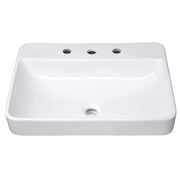 Aquaterior Drop-in Bathroom Porcelain Sink w/ Overflow & Drain