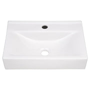 Rectangular Bathroom Sink w/ Drain Porcelain 18"x12"