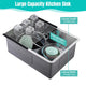 DIY 25" Undermount Single Stainless Kitchen Sink with Drain Basin Rack