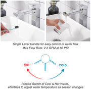 DIY Vessel Sink Faucet Single-Hole 10.4"H Square