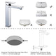 DIY Vessel Sink Faucet Single-Hole 10.4"H Square