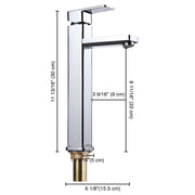 DIY Vessel Sink Faucet Single-Hole 11.8"H Square