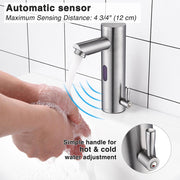 DIY Auto Sensor Touchless Bathroom Faucet Hot & Cold 8"