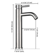 Aquaterior Bathroom Vessel Faucet 1-Hole 12in.