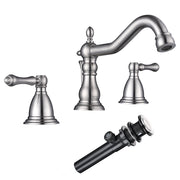 DIY Bathroom Widespread Faucet with Drain 2-Handle 6"H