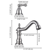 DIY Bathroom Widespread Faucet with Drain 2-Handle 6"H