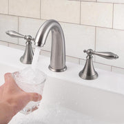 DIY Bathroom Widespread Faucet 2-Handle Hot & Cold 6.7"H