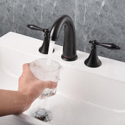 DIY Bathroom Widespread Faucet 2-Handle Hot & Cold 6.7"H