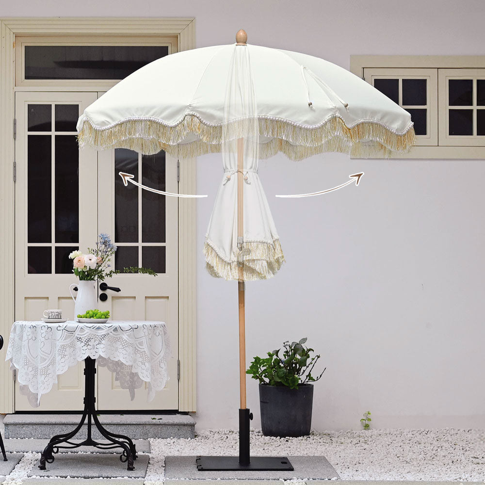 4-6 foot patio umbrellas PURPLE LEAF Market Umbrella 6' x 4' Rectangle Dual Tilt Beige Outdoor Perfect for outdoor dining Patio Umbrella Replacement Canopy 9