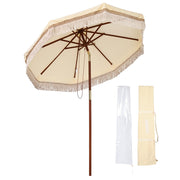 DIY 7 Foot Boho Wooden Patio Umbrella