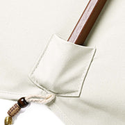 7 Foot Boho Wooden Patio Umbrella Beige & Tassel