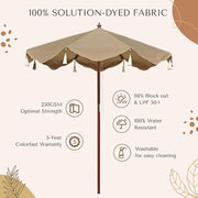 DIY 7 Foot Boho Wooden Patio Umbrella