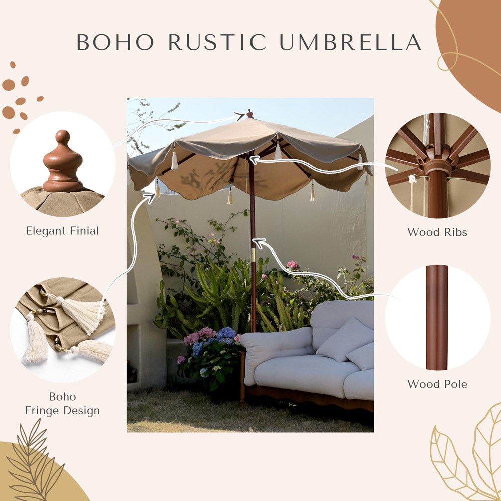 DIY 7 Foot Boho Wooden Patio Umbrella DIY 7 Foot Boho Wooden Patio Umbrella