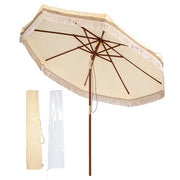 DIY 9 ft 8 Ribs Wooden Patio Umbrella Tilt Color Options