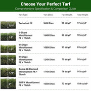 DIY Commercial Artificial Turf for Landscape, Putting Green 13'/15'x Cut-to-Length