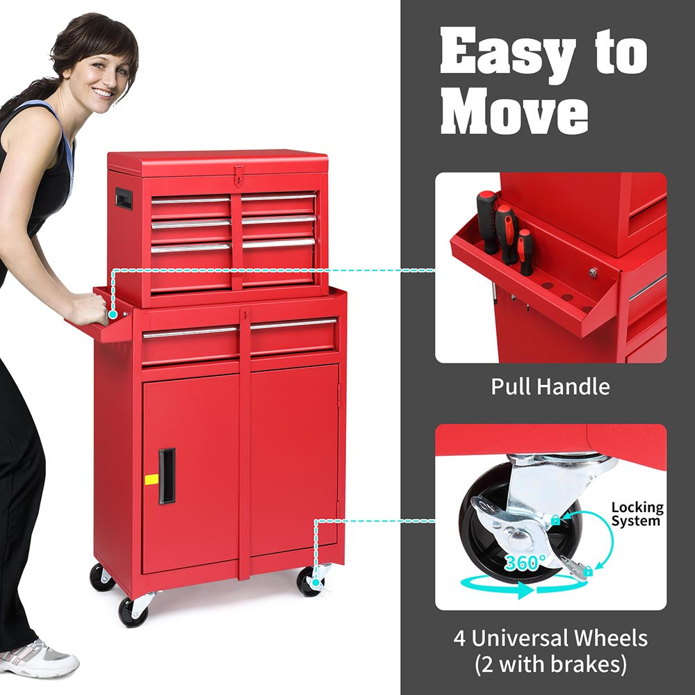 DIY 2 in 1 Tool Chest on Wheels with Drawers(4) 20