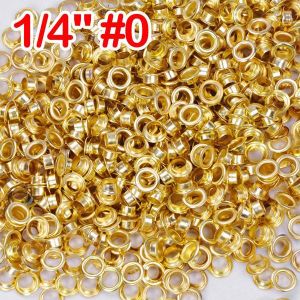 1/4" #0 Brass Grommets and Washers Pack 2000