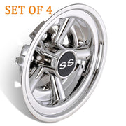 DIY 4pcs 8" Chrome SS Wheel Covers Golf Cart Hub Caps EZGO Club Car Yamaha