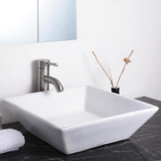 Aquaterior Square Vessel Bathroom Porcelain Sink w/ Drain – The DIY Outlet