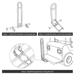 DIY Golf Cart Rear Seat Grab Bar EZGO TXT Genesis 150