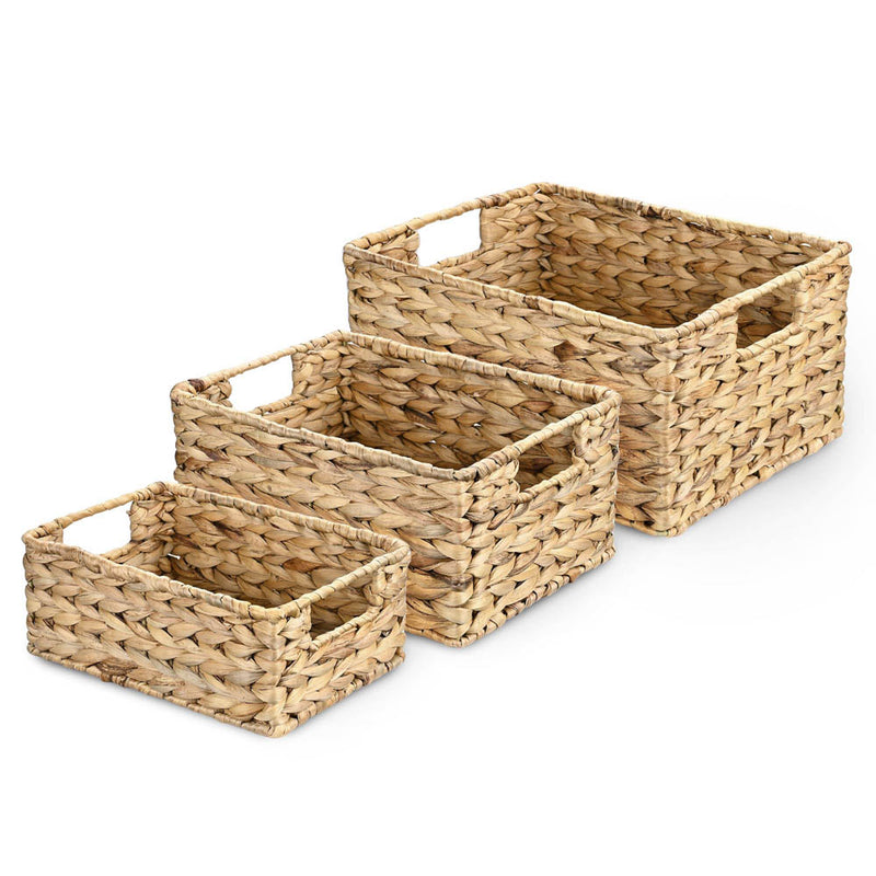Set(3) Wicker Baskets Storage Under Shelf Basket 14", 13", 11"