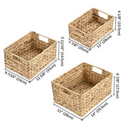 Set(3) Wicker Baskets Storage Under Shelf Basket 14", 13", 11"