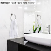 Wall-Mounted Stainless Steel Towel Ring Chrome Finish