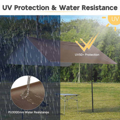 DIY Waterproof Camping Tarp Shelter UV50+ PU3,000mm 13x10ft