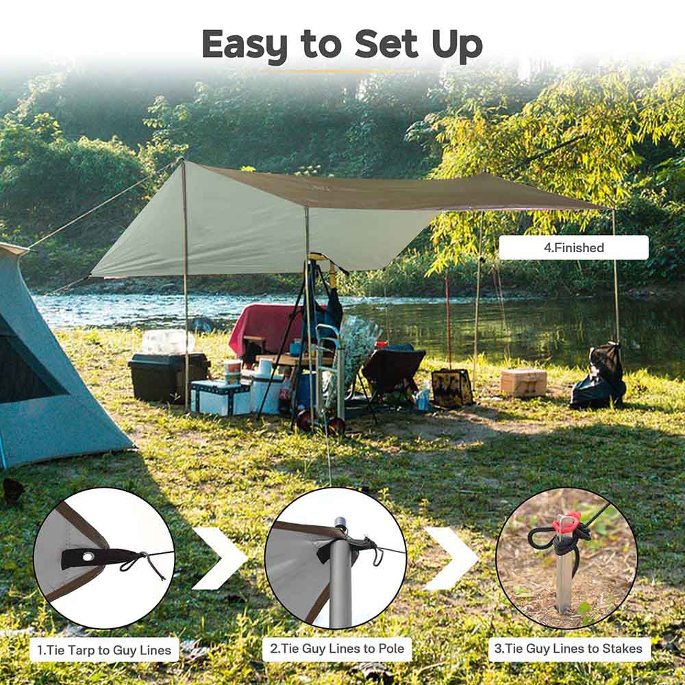 how to waterproof a tent diy DIY Waterproof Camping Tarp Shelter UV50+ PU3,000mm 10x10ft