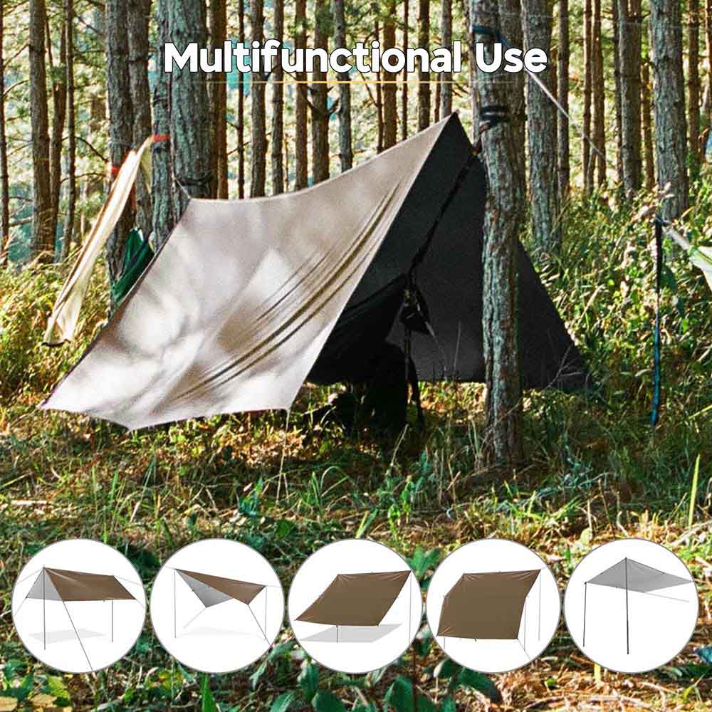 multifunction tarp camping shelter DIY Waterproof Camping Tarp Shelter UV50+ PU3,000mm 10x10ft Green