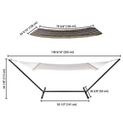 Quited Hammock with Stand Net for 2-Person Backyard Indoor