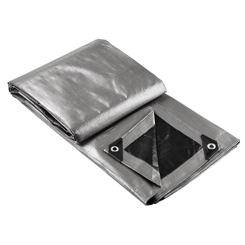 12x16 ft Heavy-Duty Tarp Shelter Cover Tarpaulin, Silver