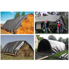 12x16 ft Heavy-Duty Tarp Shelter Cover Tarpaulin, Silver