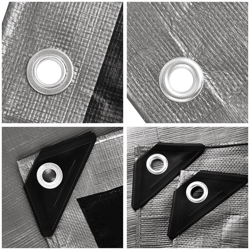 16x20 ft Heavy-Duty Tarp Shelter Cover Tarpaulin, Silver