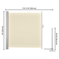 Retractable Side Awning Privacy Screen Shade 5x10ft(1.6x3m)