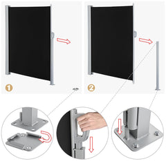 Retractable Side Awning Privacy Screen Shade 5x10ft(1.6x3m)