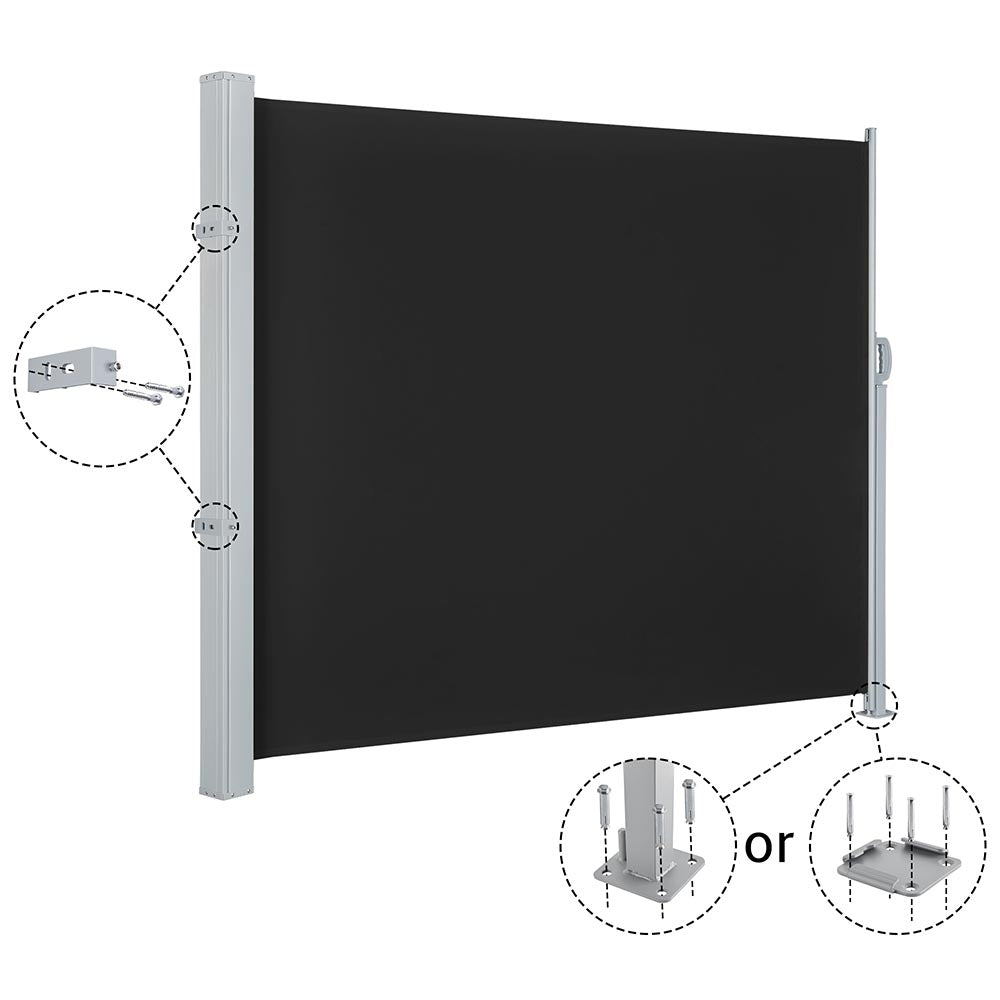 Retractable Side Awning Privacy Screen Shade 5x10ft(1.6x3m) | The DIY ...