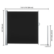 Retractable Side Awning Privacy Screen Shade 5x10ft(1.6x3m)