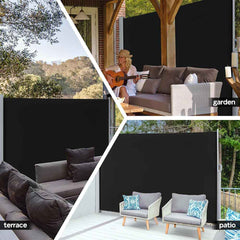 Retractable Side Awning Privacy Screen Shade 5x10ft(1.6x3m)