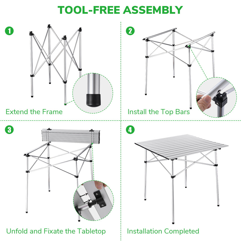 Lightweight Foldable Camping Table 27"x26"