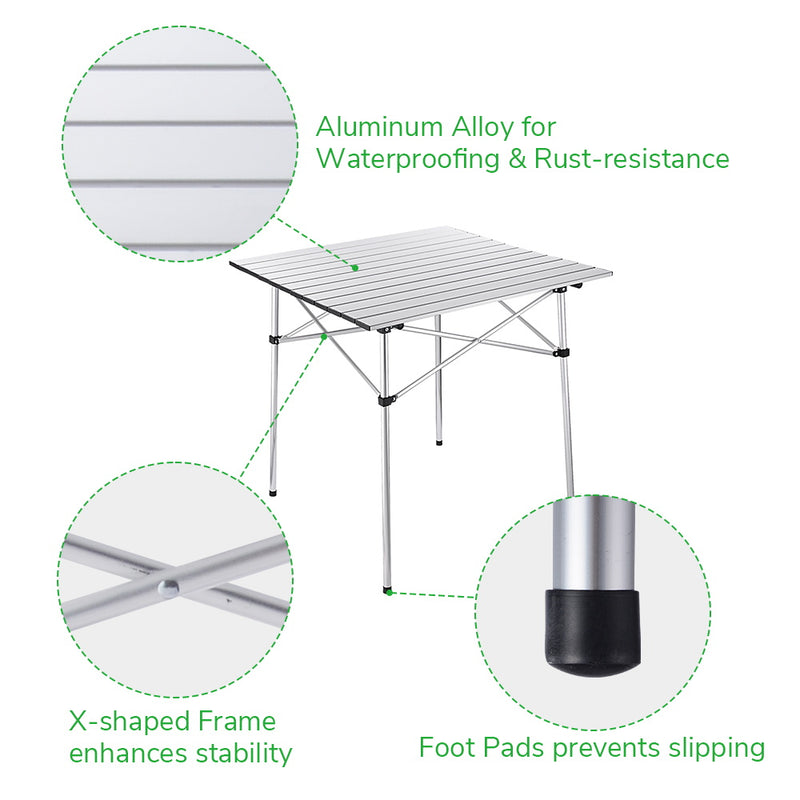 Lightweight Foldable Camping Table 27"x26"